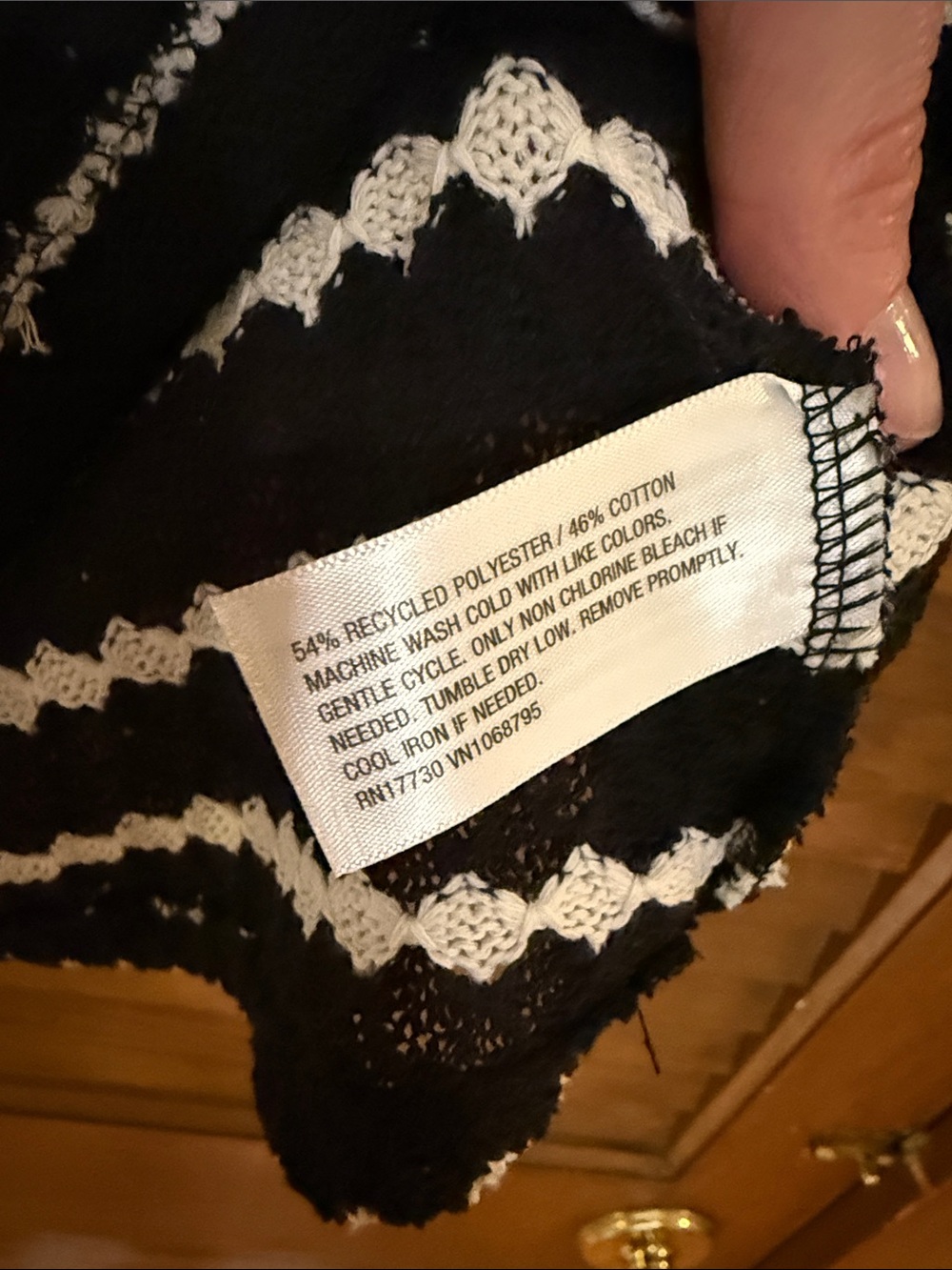 a new day Black and White Striped crochet Knit Tank Dress - Picture 3 of 4